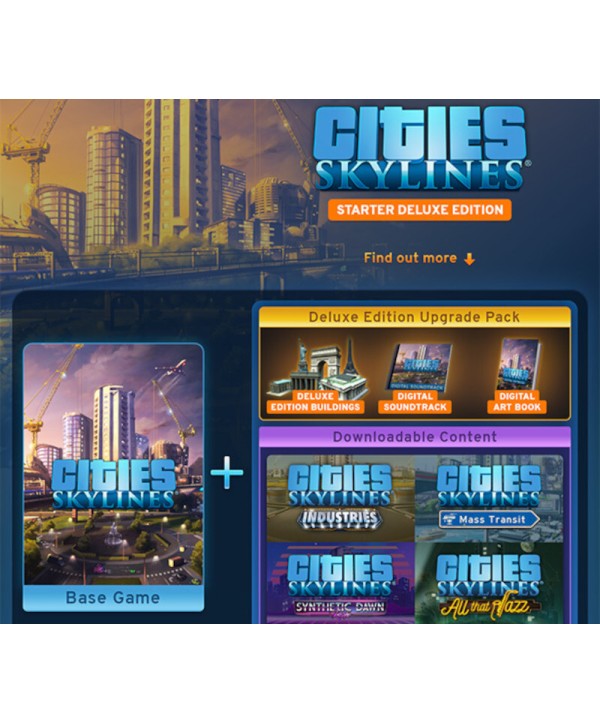 Cities: Skylines Starter Deluxe Edition Bundle Steam Key GLOBAL